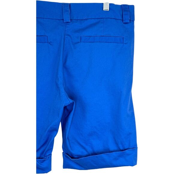 The Limited Shorts Size 12 Blue Cuffed Cotton Blend Stretch Casual Bermuda - Picture 6 of 13